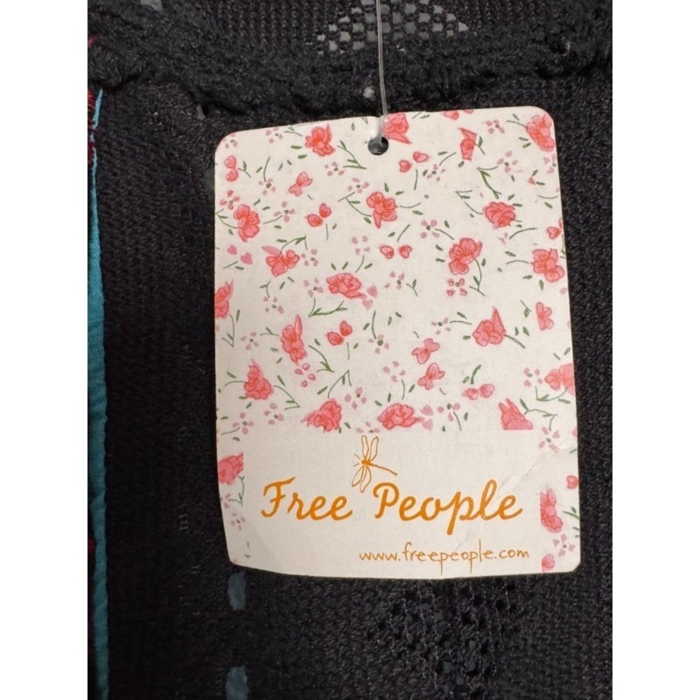 Free People Dress Women's Size 2 Turquoise Black Sleeveless Bohemian Whimsigoth‎ - Picture 11 of 16